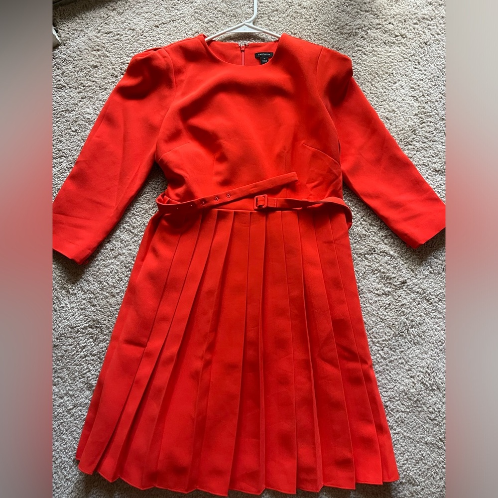 Ann Taylor Vibrant Red/Orange Work Dress